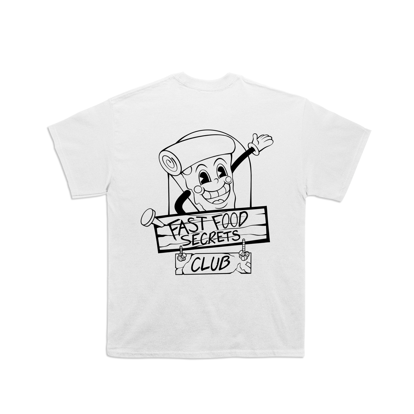 Fast Food Secrets Club Pizza Tee - White