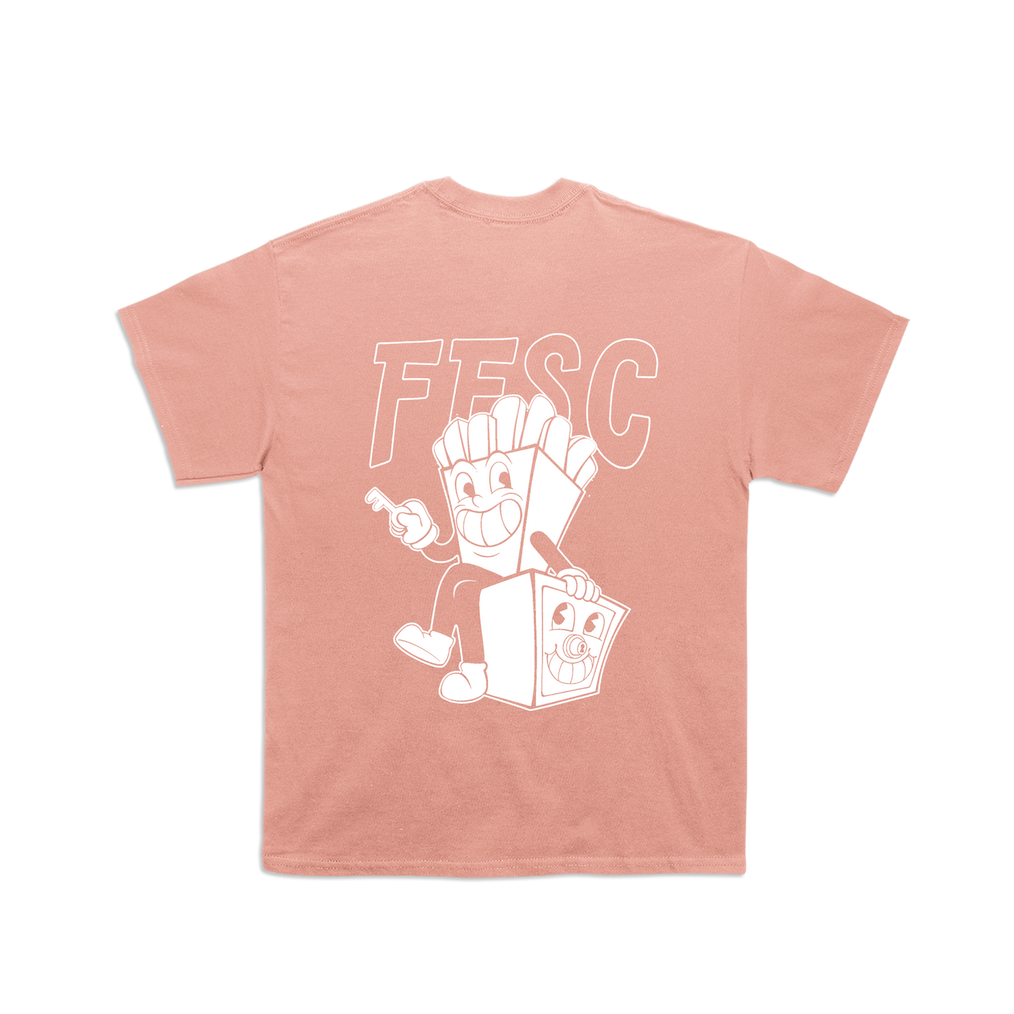Fast Food Secrets Club Fry Guy Tee Coral Fast Food Secrets Club Apparel