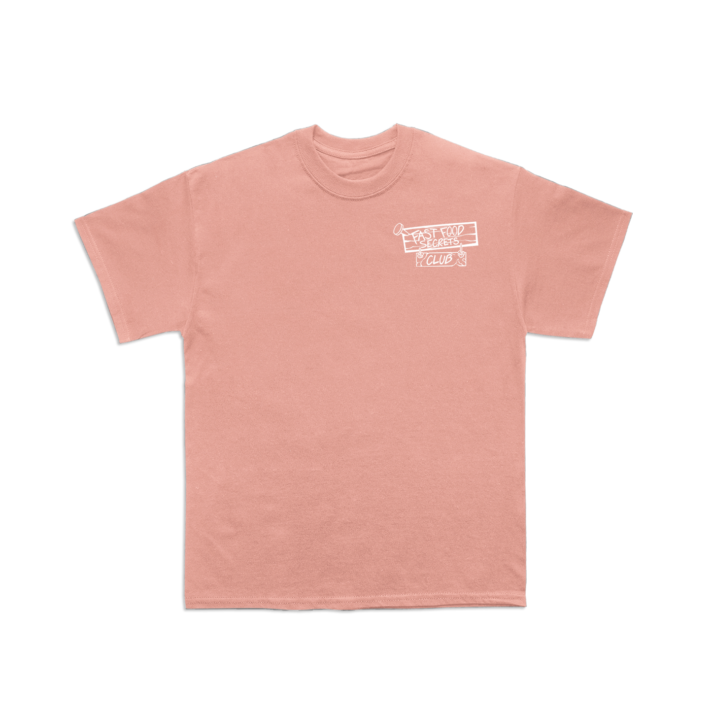Fast Food Secrets Club Pizza Tee - Coral
