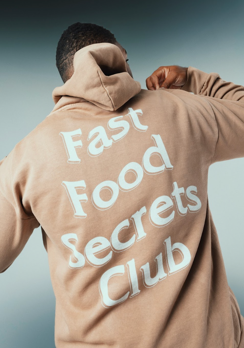 Fast Food Secrets Club Hoodie (Tan) Fast Food Secrets Club Apparel