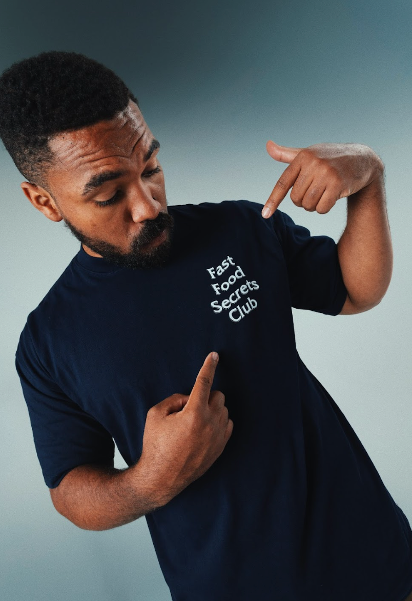 Fast Food Secrets Club Tee Navy Fast Food Secrets Club Apparel