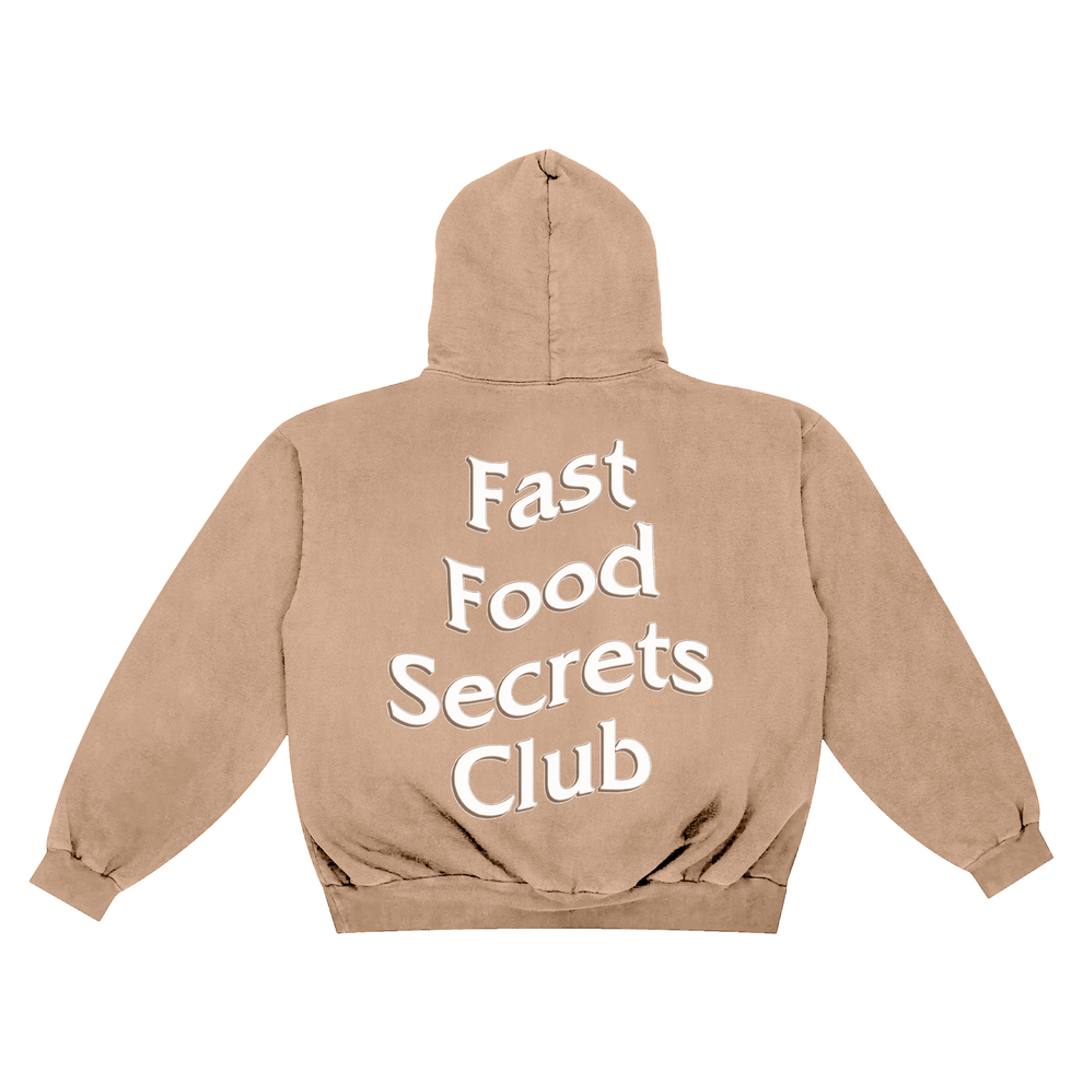 Fast Food Secrets Club Hoodie (Tan) Fast Food Secrets Club Apparel